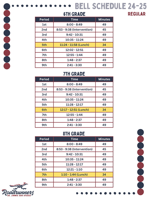 24-25 Bell Schedule